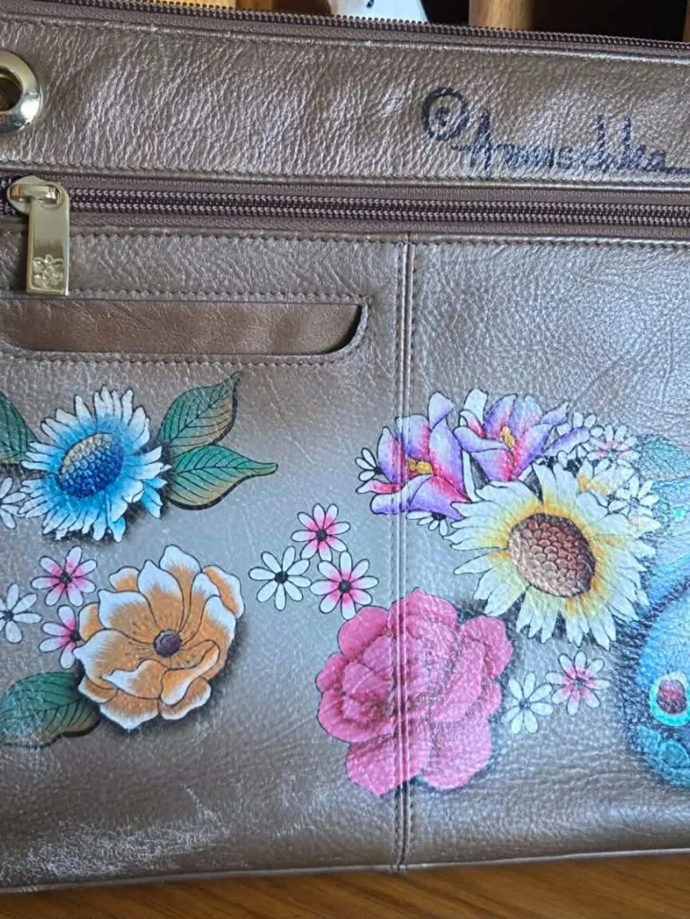 Anuschka Butterfly Crossbody Purse - Picture 12 of 13